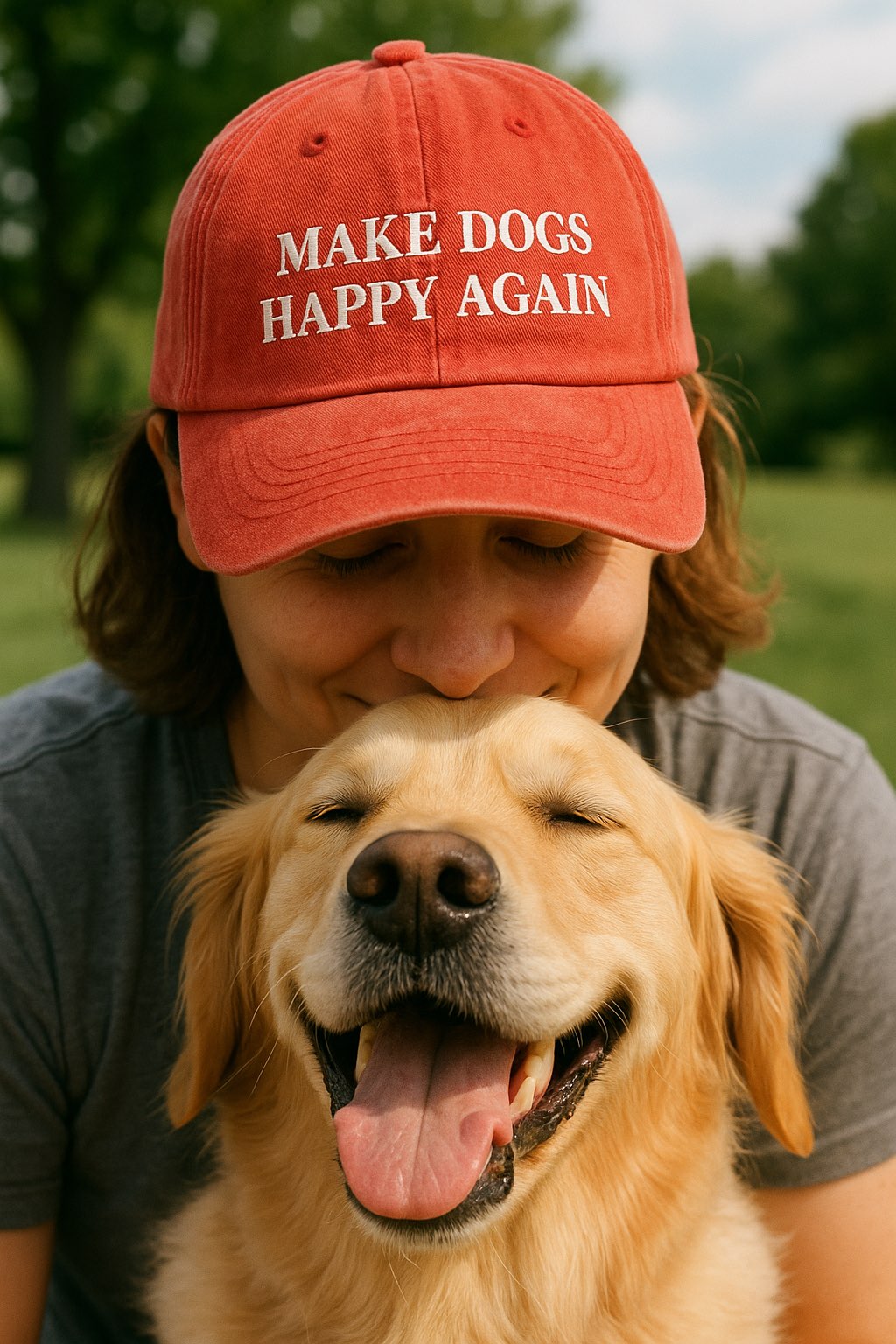 MAKE DOGS HAPPY AGAIN VINTAGE HAT (RED)