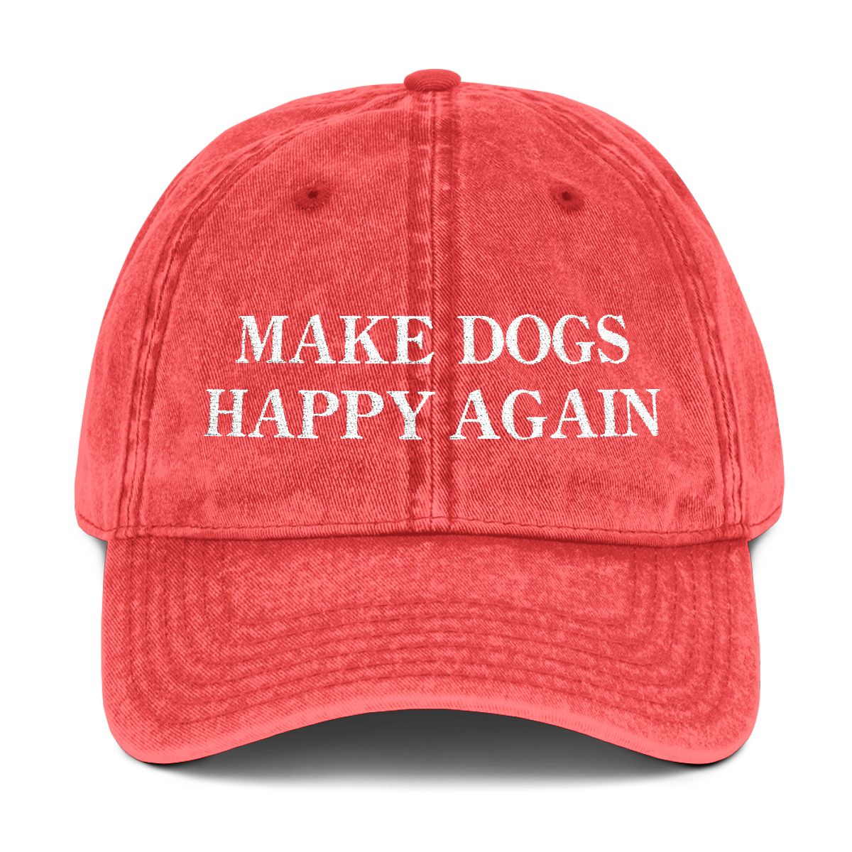 MAKE DOGS HAPPY AGAIN VINTAGE HAT (RED)