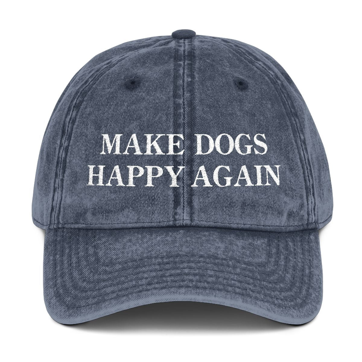 MAKE DOGS HAPPY AGAIN VINTAGE HAT (NAVY)