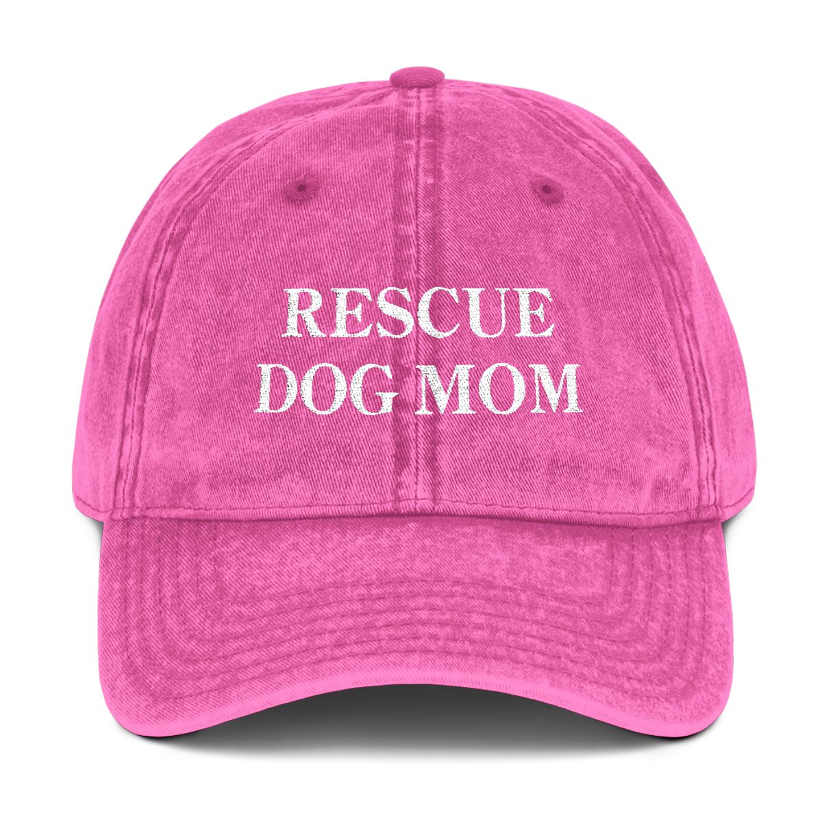 RESCUE DOG MOM VINTAGE HAT (PINK)