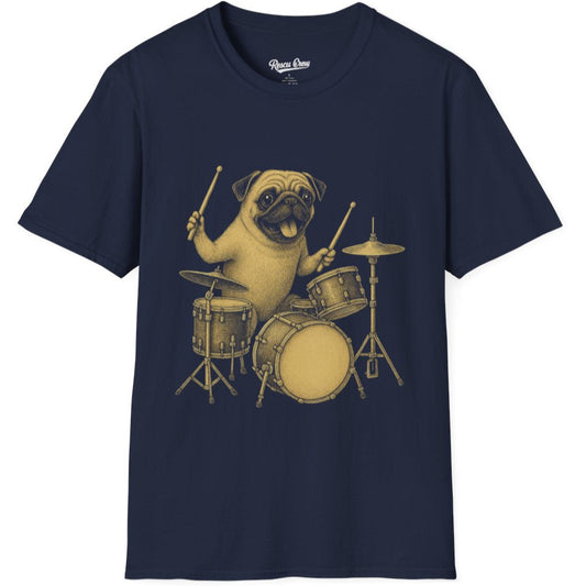 DOG PLAYING DRUMS T-SHIRT