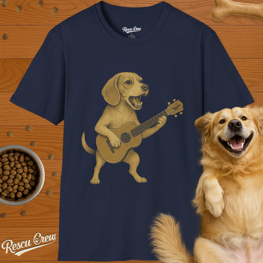 BEAGLE PLAYING UKULELE T-SHIRT