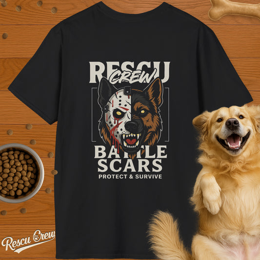 BATTLE SCARS GERMAN SHEPHERD T-SHIRT