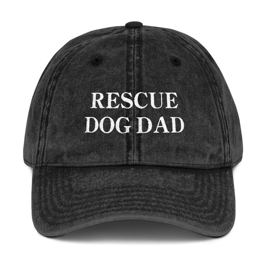 RESCUE DOG DAD VINTAGE HAT (BLACK)