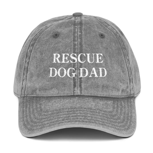 RESCUE DOG DAD VINTAGE HAT (CHARCOAL)