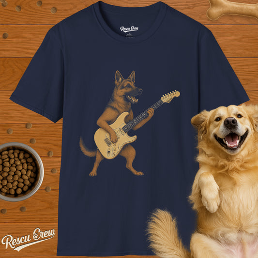 GERMAN SHEPHERD GUITAR T-SHIRT