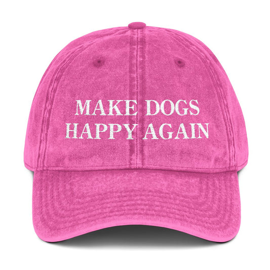 MAKE DOGS HAPPY AGAIN VINTAGE HAT (PINK)