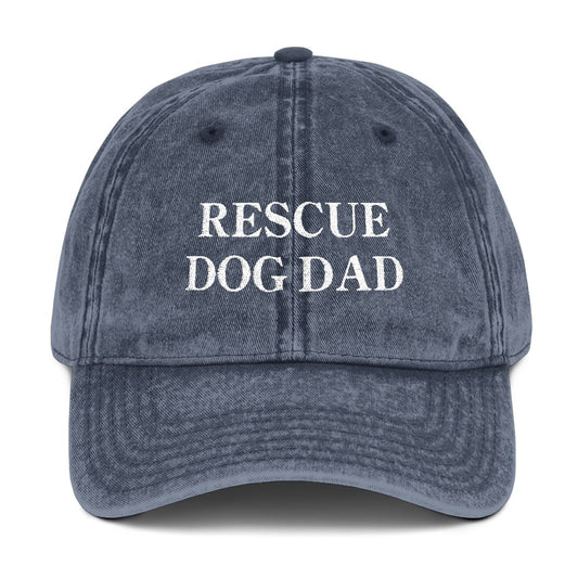 RESCUE DOG DAD VINTAGE HAT (NAVY)
